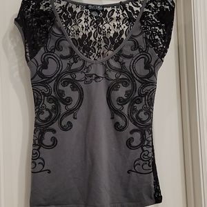 Womens lace back metal mulisha tee
